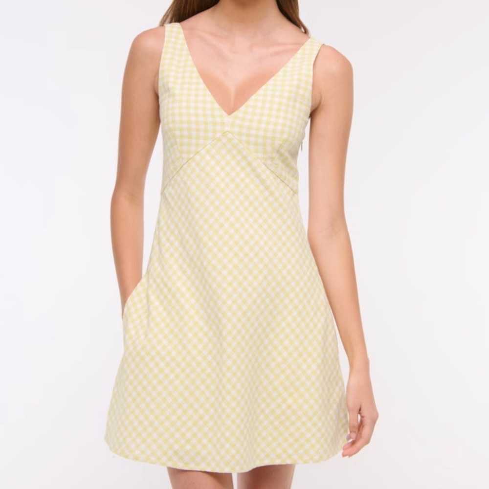 V-Neck Linen Mini Dress